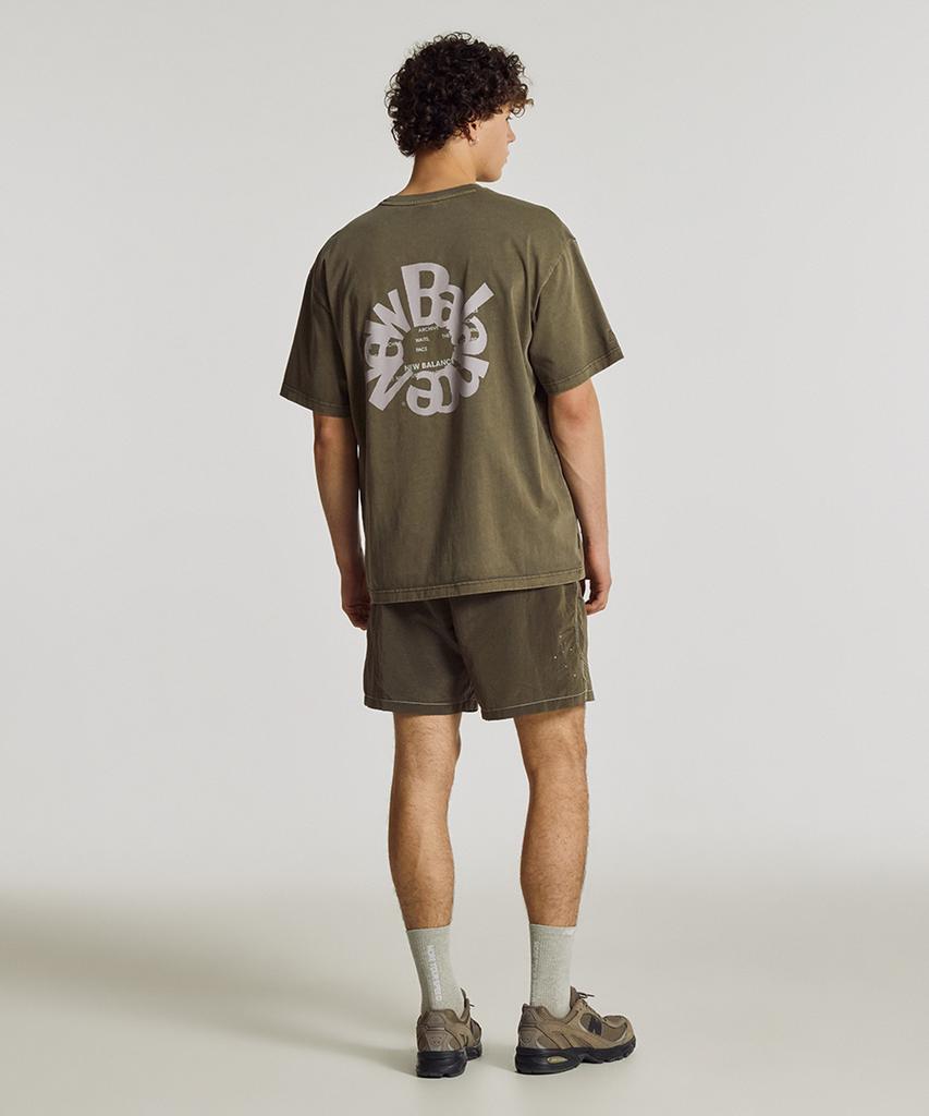 Nyuballanseu Nbneg2A083 / Uni Archive Pace Circle Short Sleeve T-Shirt (Gray Khaki)