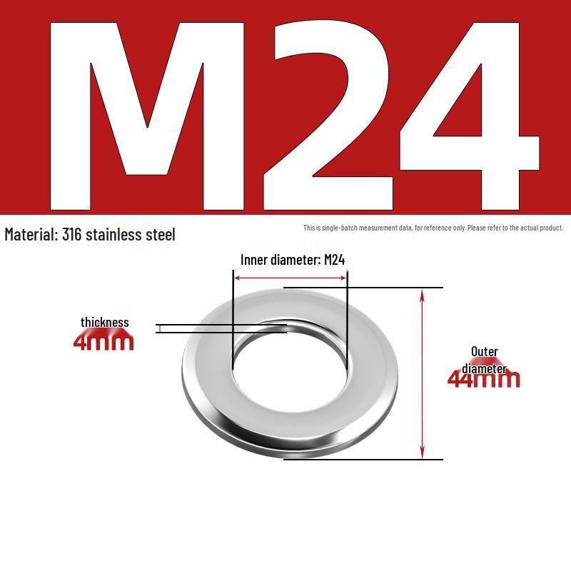 Chamfered Flat Washer 304 Stainless Steel, Blue-White Zinc, Black Zinc, GB97.2, Shim M5 M8 M16