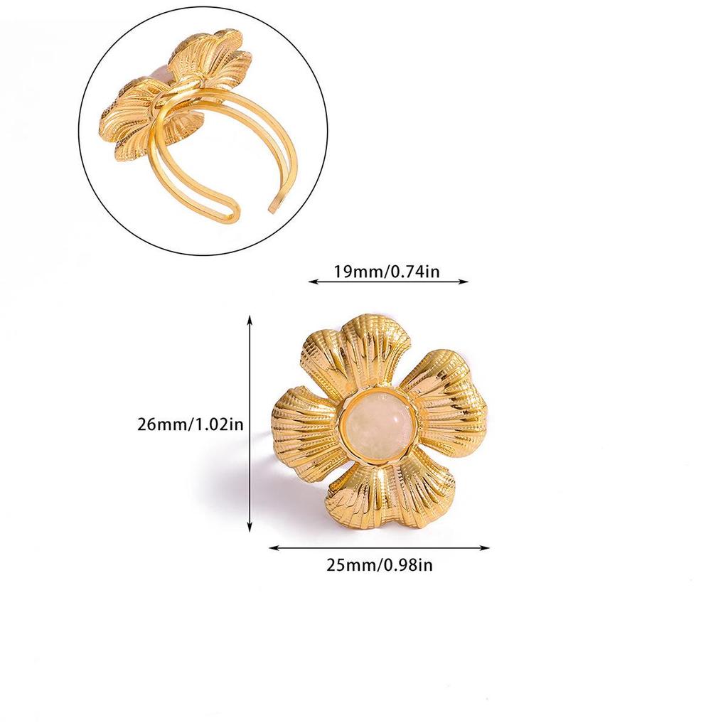 Women's Minimalist Open Flower Ring: Unique, Trendy Jewelry for Daily Wear