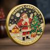 1 Piece Collectible Santa Claus Souvenir Coin - Christmas Commemorative Medal, Festive Home Decoration Gift for Holiday Keepsake