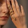Exaggerated Snake Print Finger Band, Adjustable Open Snake Ring, Three-Dimensional Winding Design Animal Ring for Jewelry Gift