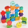 40pcs Building Blocks 30 Cards Wooden Expression Set Bead String Attention Training Toy for Kids Logical Skills Christmas Gifts