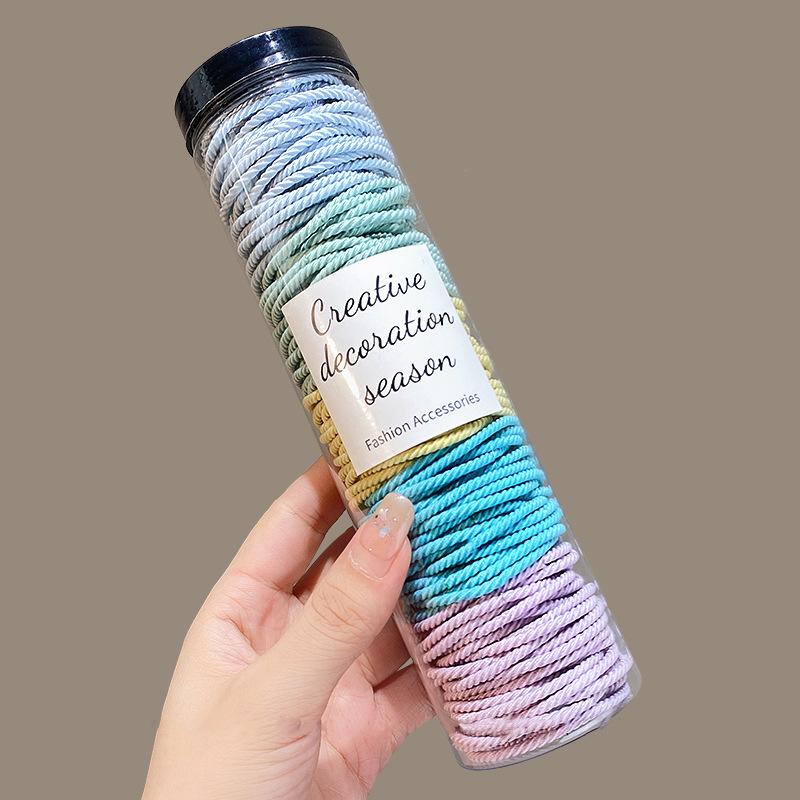 

100 шт./лот Резинки для волос Однотонные Эластичные Резинки для волос Повязка на голову Скранчи Аксессуары для волос