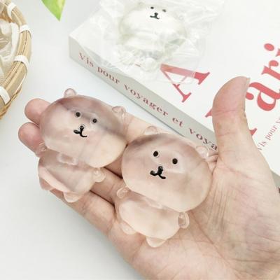 Ursuleț Drăguț Autoironic Jucărie de Strâns Transparent Kawaii Expresie Jucărie Fidget Moale Senzorială Anti-stres Cadou de Crăciun