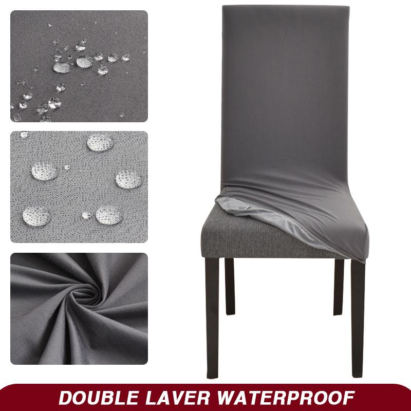 Водонепроницаемые чехлы на стулья Эластичные чехлы на сиденья стульев для столовой, кухни, офиса, свадьбы, отеля, банкета, ресторана серый