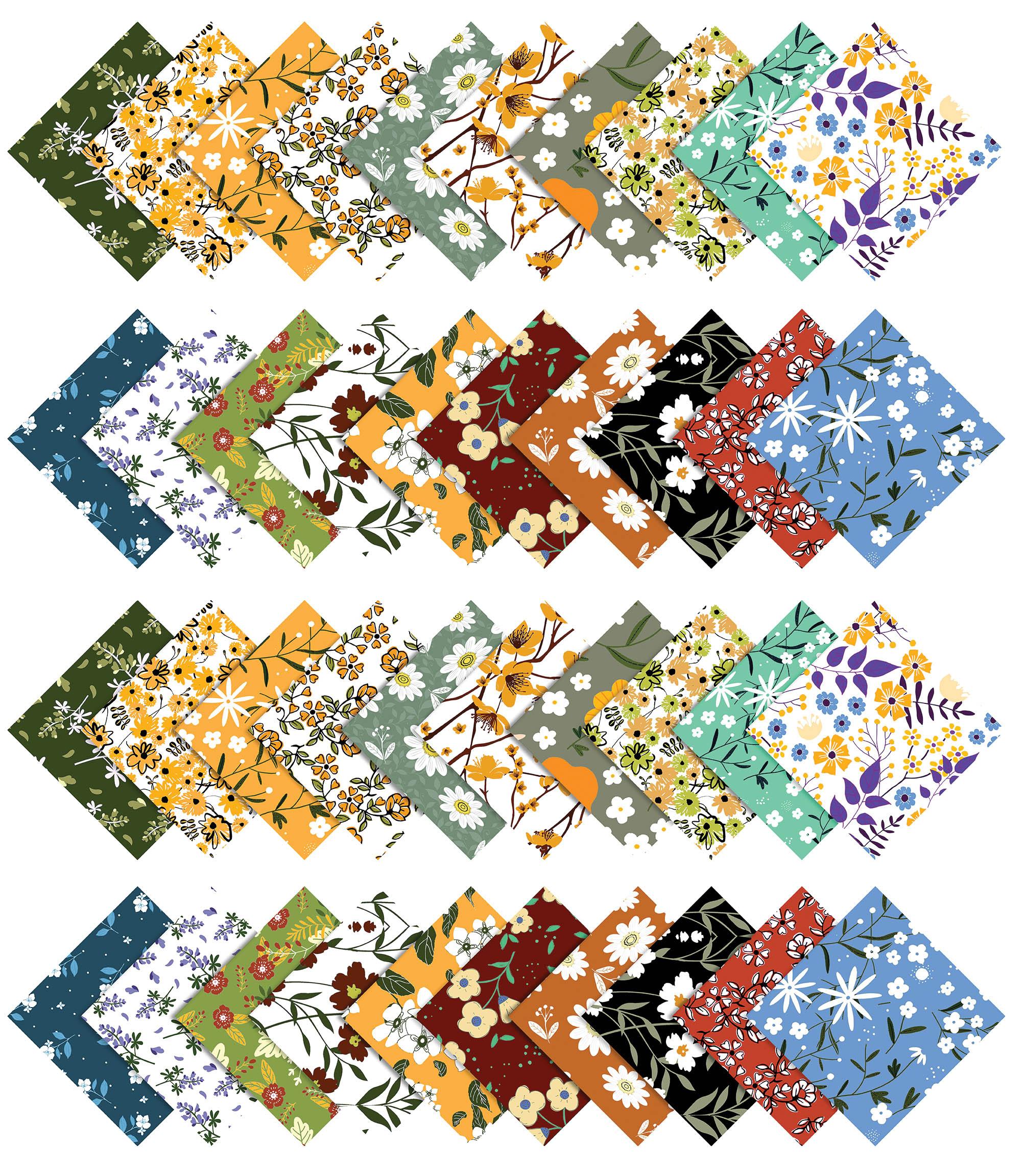 

Soimoi Florals Print Precut 5-дюймовая хлопчатобумажная ткань, стеганые квадраты, шарм в упаковке, сделай сам, лоскутное шитье 5x5 разноцветный