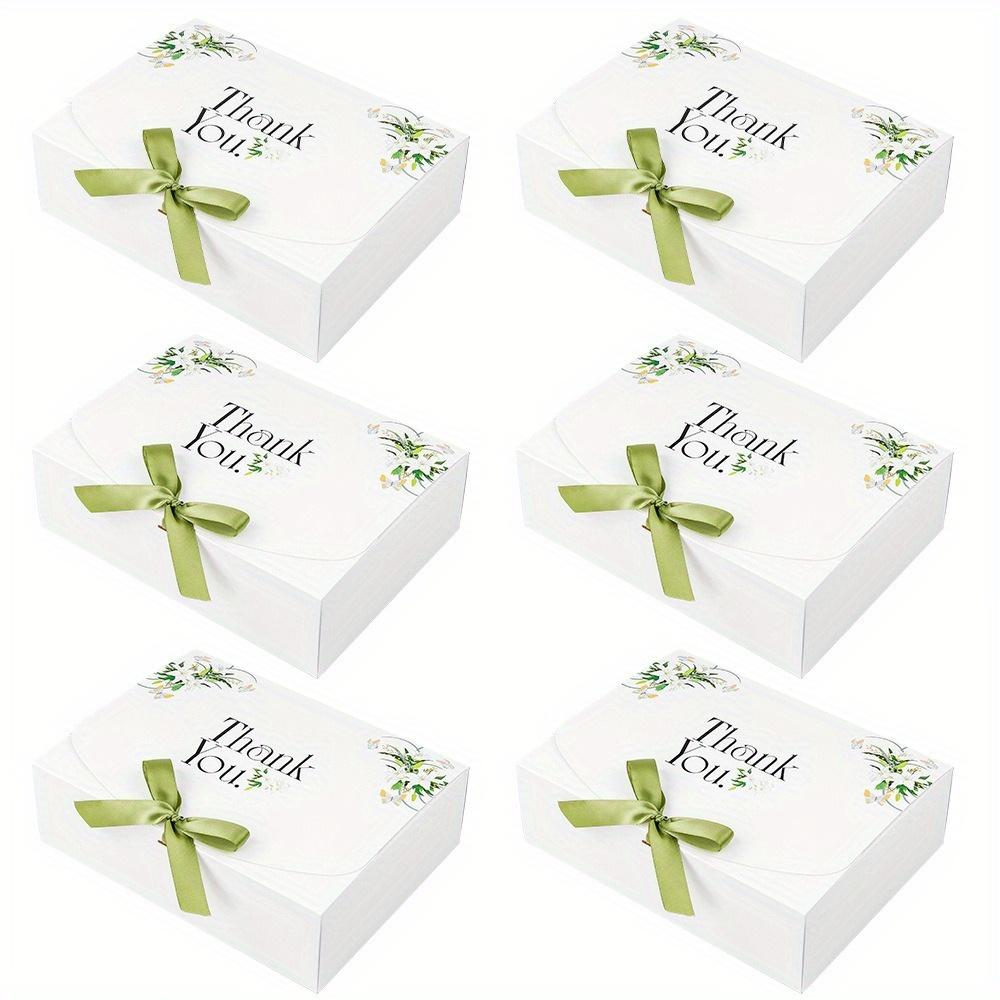 10pcs Kraft Paper Gift Boxes with Lids Bridesmaid Proposal Box Treat Box with Green Ribbon Party Favor Box with Gift Soap Gift Wrap Box for Birthday