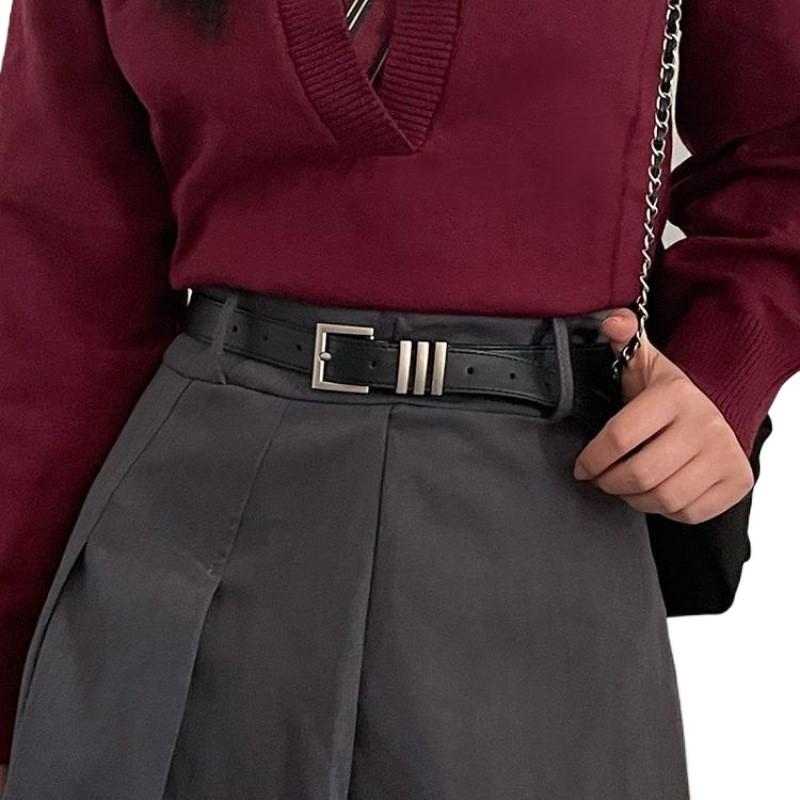 Womens Korean Classic Denim Jeans With Fashionforward Black Belt For Casual Outfits Chic