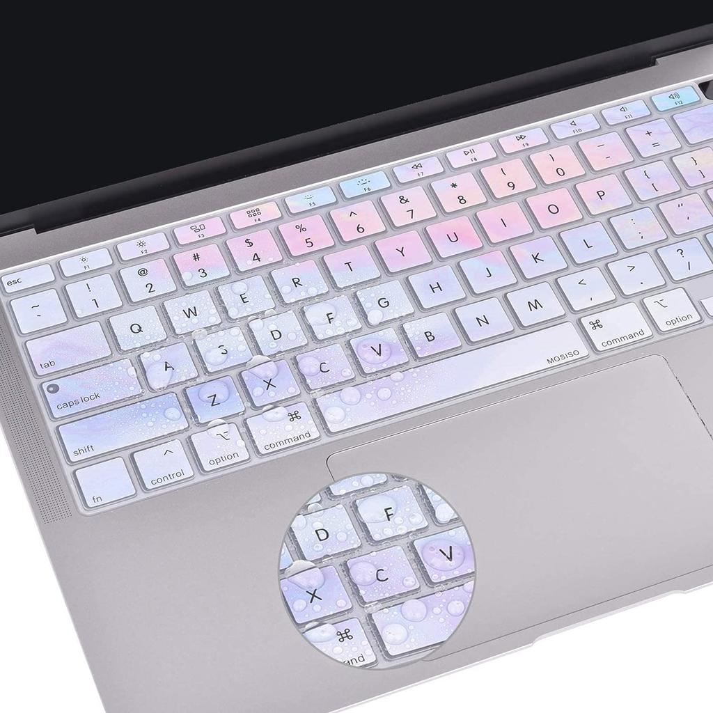 MOSISO Keyboard Cover for MacBook Air 13 inch 2021 2020 Release A2337 M1 A2179 Retina Display with Touch ID Backlit Magic Protective Silicone Clouds