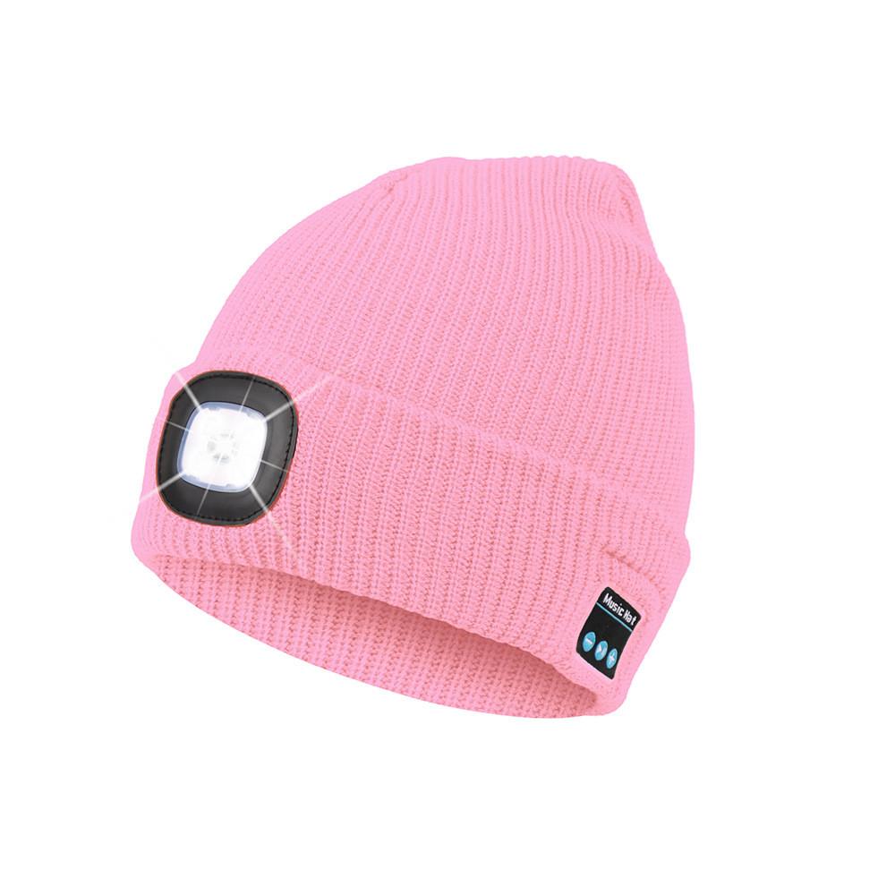 Outdoor Usb Rechargeable Bluetooth Knitted Beanie Hat With Music And Light Features For Winter Comfort
