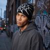 Warm Pullover Hat Stretch Cuffed Knitted Hat Gothic Spider Web Pattern Beanie Caps  Outdoor