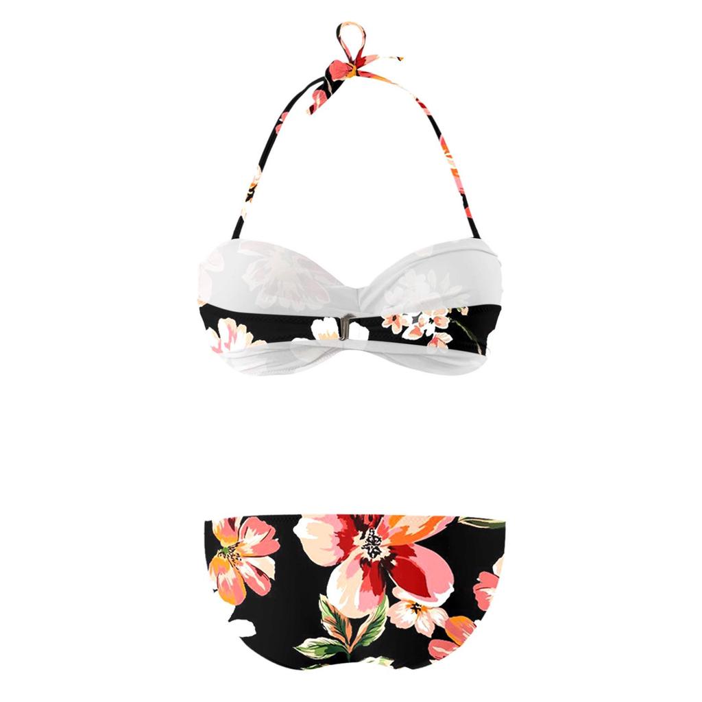 2024 European and American Women's Sexy Split Swimsuit with Hard Cup and Double Ring Bikini