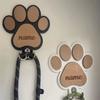 Custom Wooden Paw Print Dog Leash Hanger Wall Hook - Claw Design Coat & Collar Holder for Dog Lovers Unique Pet Gift