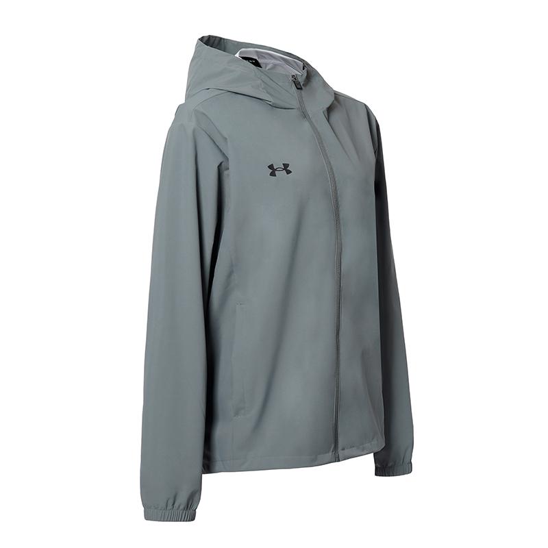 Under Armour Windproof Water-Repellent Solid Color Simple Sports Casual Hooded Long Sleeve Jacket Unisex jackets Clay-Green 25500401-709