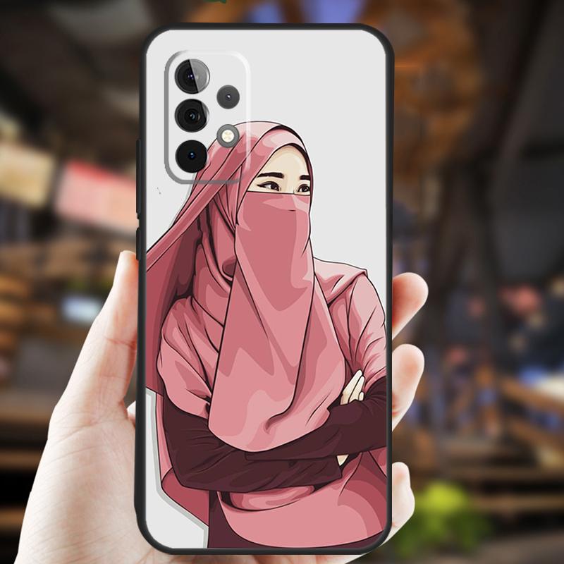 Muslim Arabic Hijab Girl Case For Samsung Galaxy A05 A06 A22 A53 A33 A26 A16 A56 A36 A32 A52 A54 A34 A14 A55 A15 A35