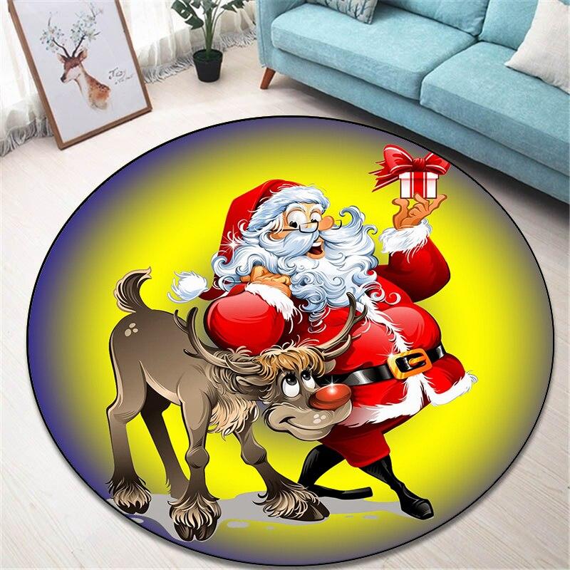 2022 neue Weihnachten Runde Bereich Teppich Boden Matte Wohnzimmer Teppich Polyester Teppich E-sport Stuhl Rund Matte Dropship kind Geschenk
