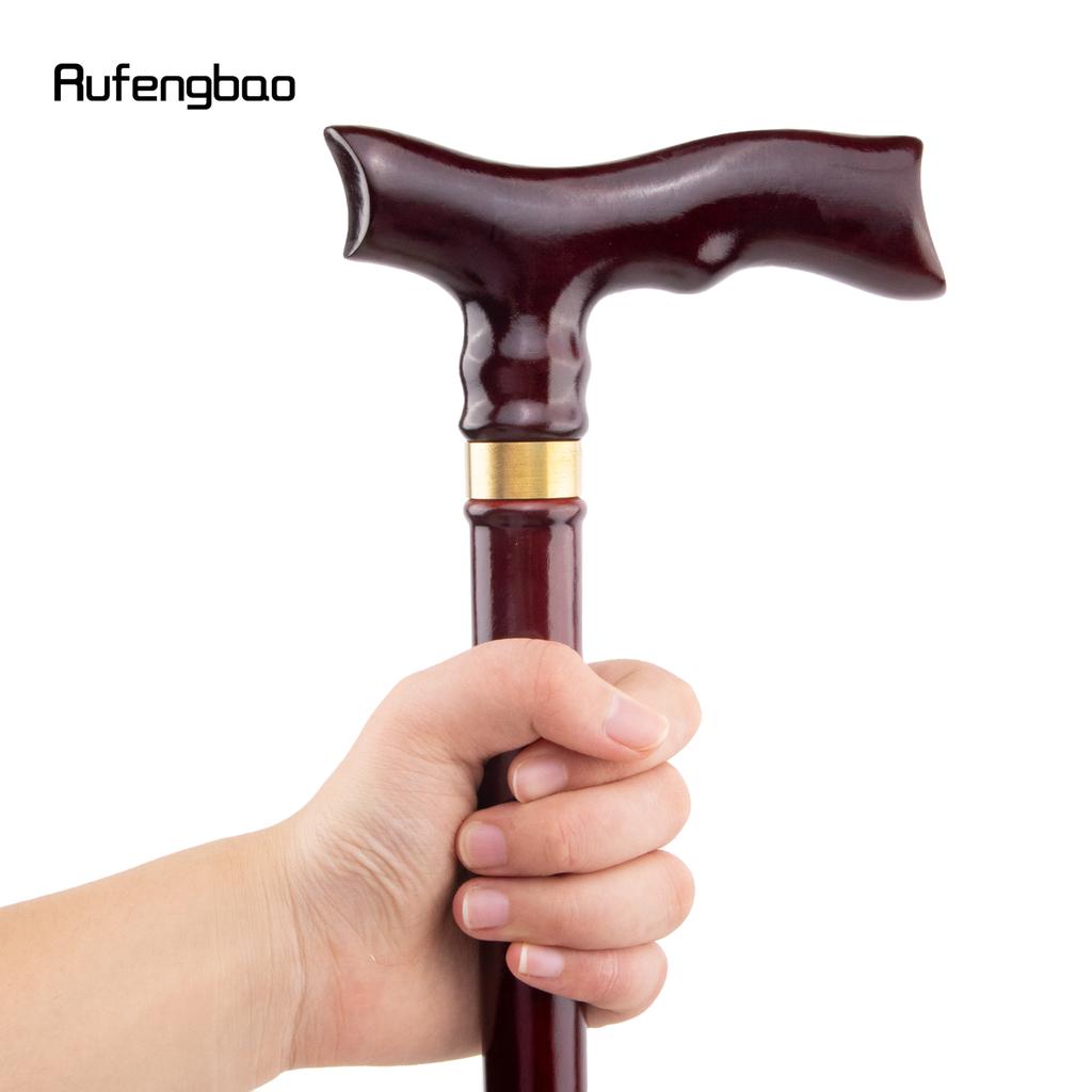 Red Wooden Single Joint Fashion Walking Stick Decorative Cospaly Party Walking Cane Halloween Mace Crutch  Wand Crosier 93cm