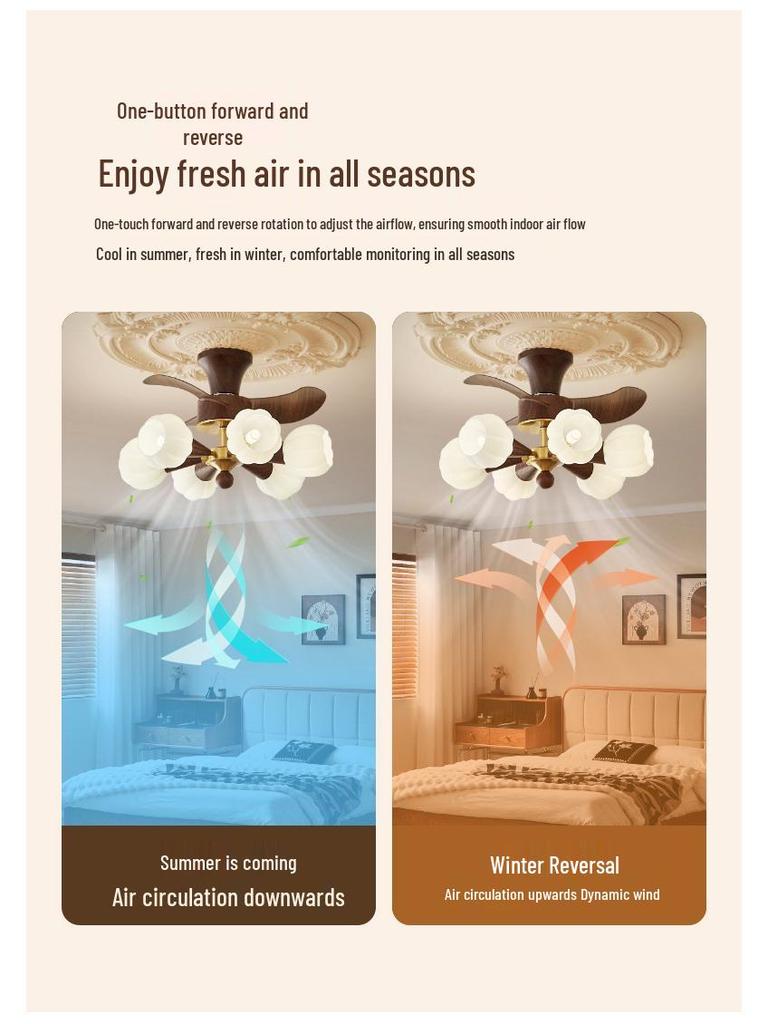 Chinese Retro Cream Ceiling Fan with Light for Study, Bedroom & Restaurant