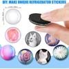 Outus 48 Sets Fridge Magnets for DIY Crafts Sets Round Magnetic Discs with Clear Dome Cabochons Glass Magnets Discs for Christmas Refrigerator Office