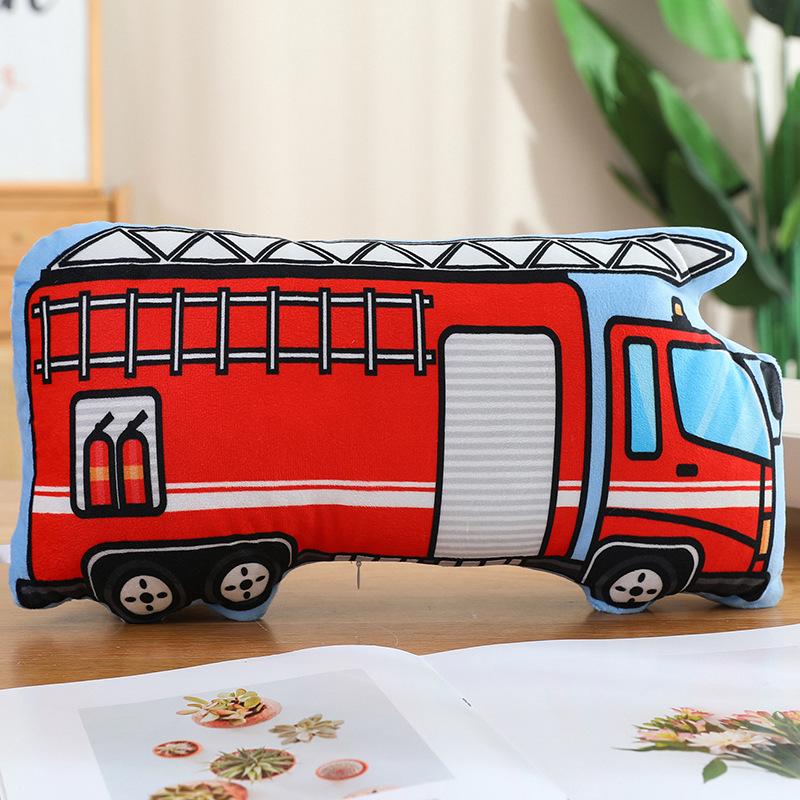 11Types Cartoon 3D Police Car Fire Trucks Bicycles Motorcycles Plush Toys Stuffed Car Doll Hug Pillows Cushion Kids Gifts Decor