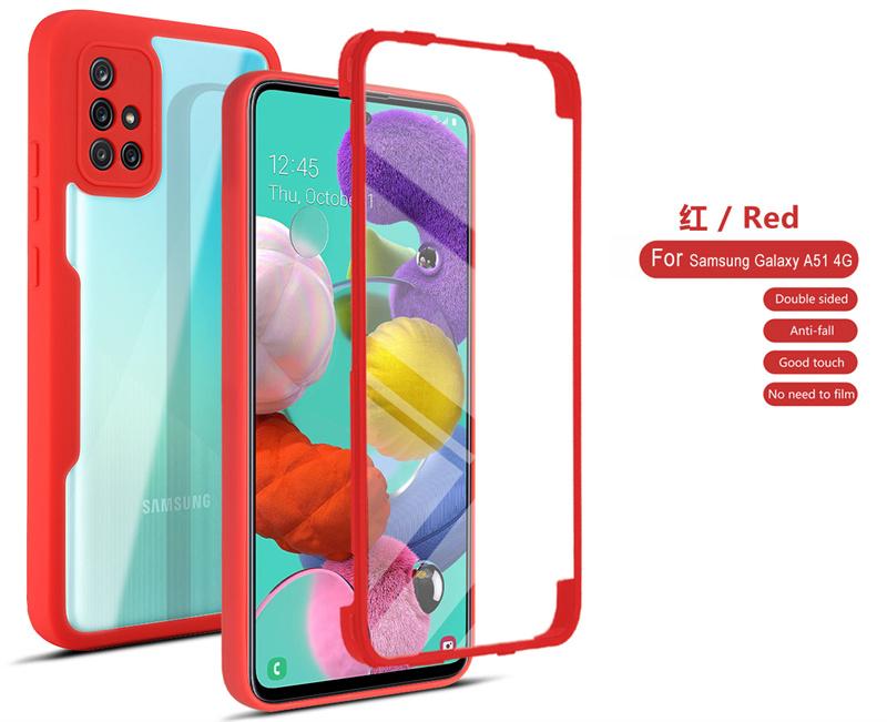 For Samsung Galaxy A51 Case 360 Clear PC Shockproof Phone Cover For GalaxyA51 A 51 With Screen Protection Silicone Bumper Funda