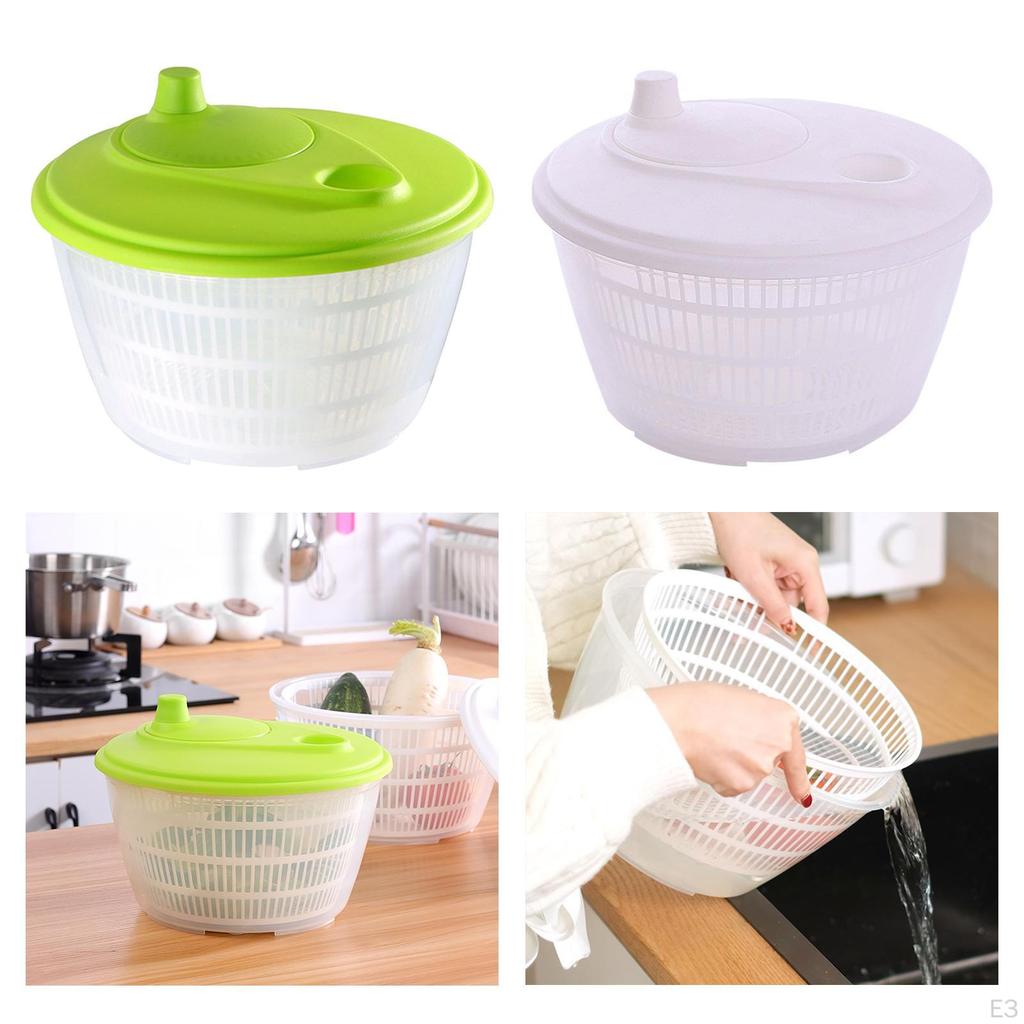 3L Salad Dryer with Bowl Strainer Washable Spinner for Vegetable Pasta