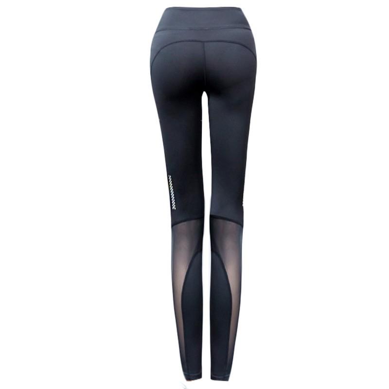 High Waist Yoga Pants Women - Breathable Mesh Panel Leggings Quick Dry Compression Fit Running Gym Workout