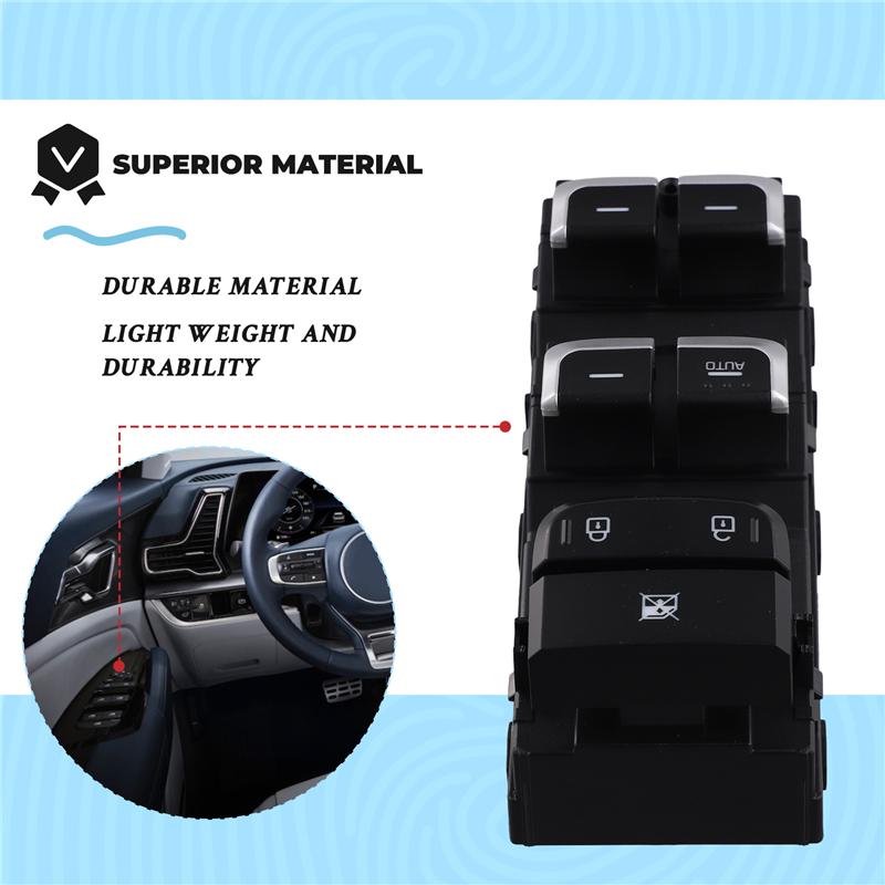 Portable 93571-F1000 Car Power Window Switch Automatic Switch 93571F1000 For KIA KX5 Sportage 2017-2026 LHD
