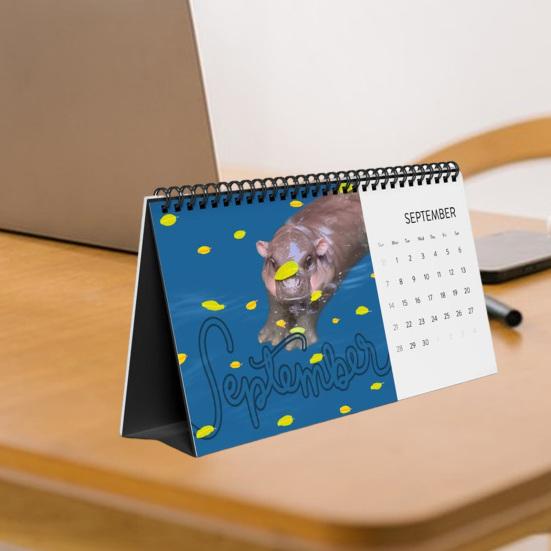 

2025 Moo Deng Calendar Monthly Planner Pygmy Hippo Calendar Animal Lover Gift 2pcs