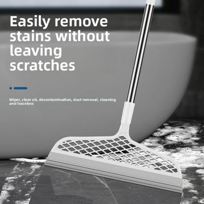 Durable Multifunctional Silicone Broom Rotation Wet Dry Magic Broom Detachable Portable Bathroom Floor Sweeping Scraper Home Use