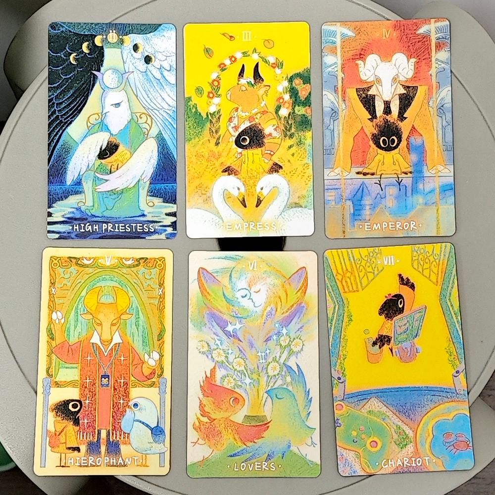 Uno with The Sun Tarot 78 Pcs Adorable Tarot Cards Based On Rider System Unmistakably Whimsical Style 10.3*6cm
