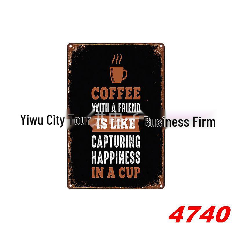 Vintage Coffee Tin Sign for Restaurant or Home Decor
