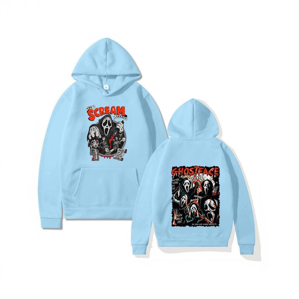 2026 Screams, Surrounding Cartoon Printed Sweater Autumn and Winter Casual Versatile Men's and Women's Long-sleeved Hoodie