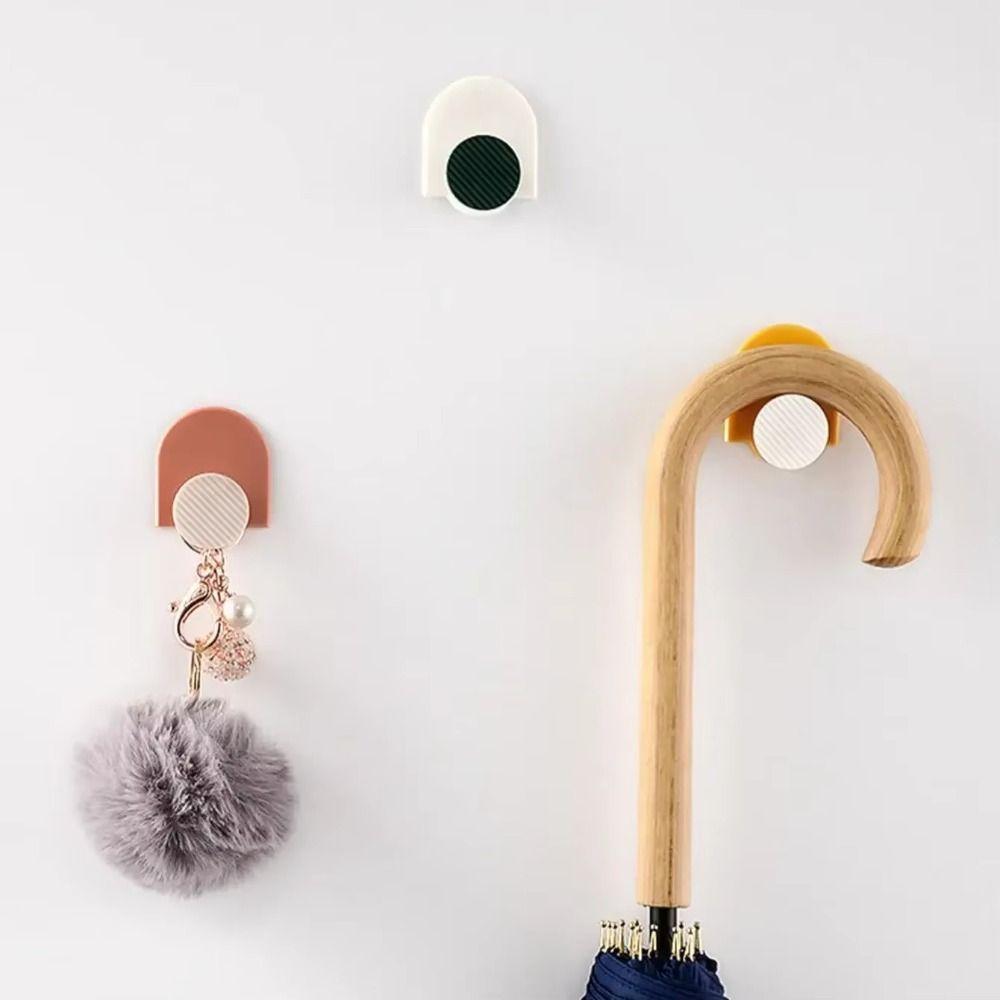 4pcs Home Use Easy Install Adhesive Wall Hooks Wall Mounted Removable Towel Hooks Space-Saving Hanging Hooks Bathroom