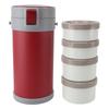 Insulated Jar 2.9L 304 Stainless Steel Microwave Safe Leakproof Stackable Lunch Box with Strap Handle Insulated Vacuum Food Jar for School