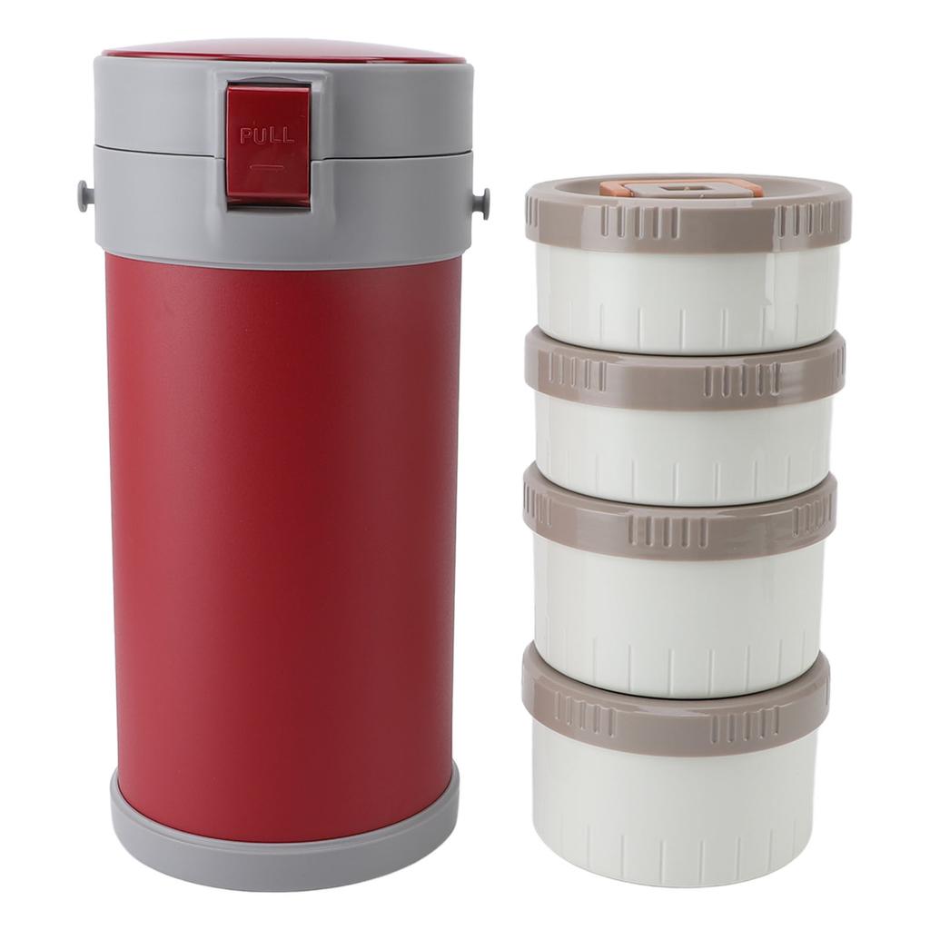 Insulated Jar 2.9L 304 Stainless Steel Microwave Safe Leakproof Stackable Lunch Box with Strap Handle Insulated Vacuum Food Jar for School