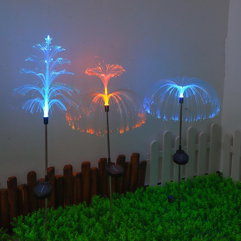 Waterproof Solar Jellyfish Lawn Lights: Fiber Optic Decoration for Garden and Courtyard