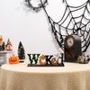 2pcs Funny Halloween Letters Pumpkin Sign Cartoon Halloween Cat Ornaments  Ghost Festival