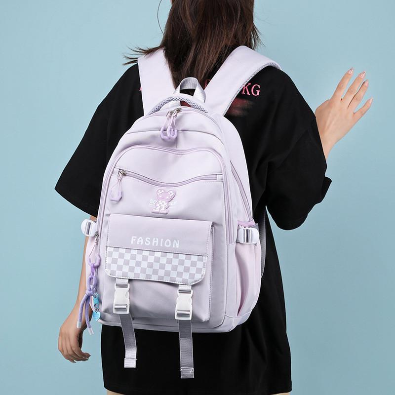 New High School Student Backpack Large Capacity Lightweight Reduce Burden Nylon Wear-resistant Material Unisex Shoulder Bag
