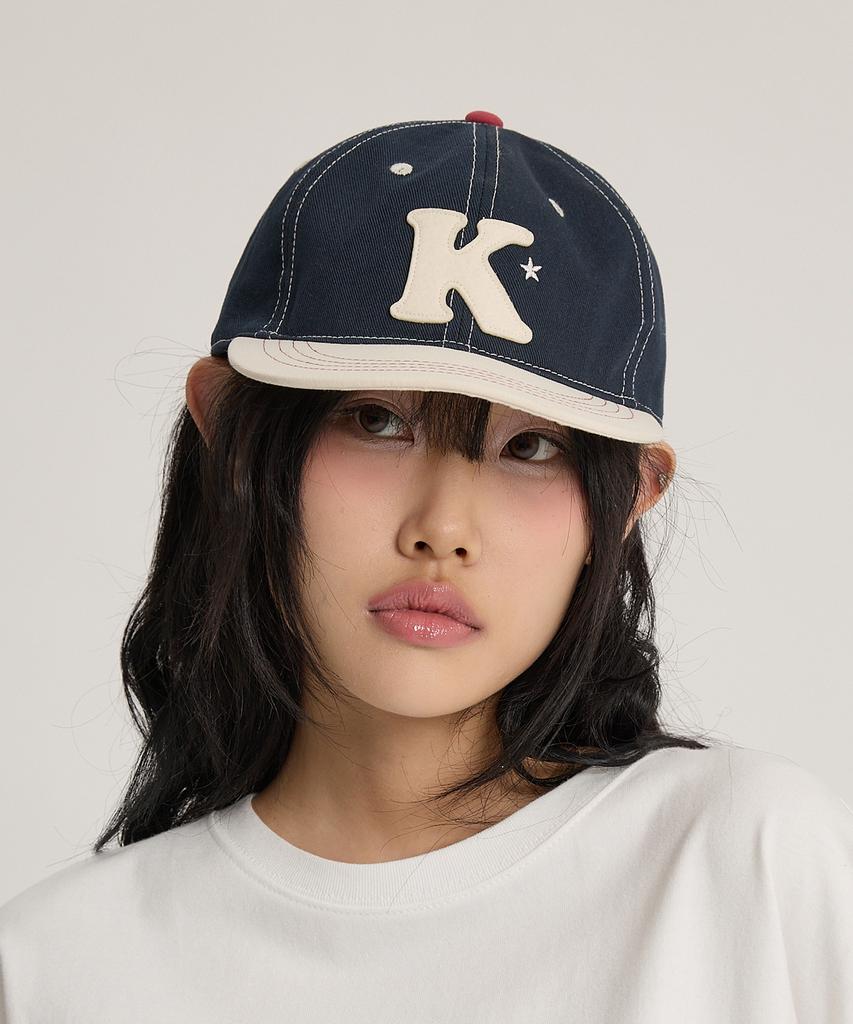 WAIKEI K Logo Applique Cap Navy