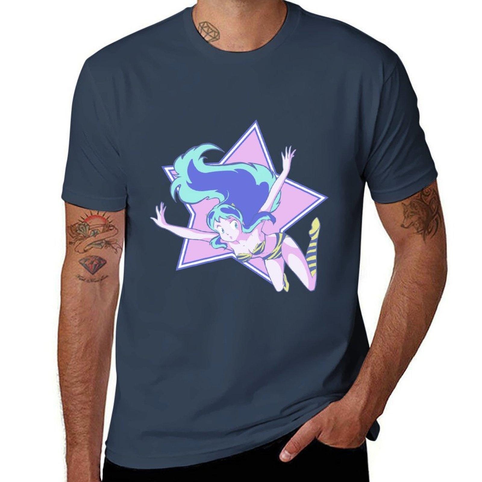 Lamù Illustration Anime Pastel Yatsura Urusei Lum TShirt Plus Size Loose Fit TShirt S