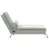 Massage Chaise Lounge with Neck Roll Light Grey Velvet