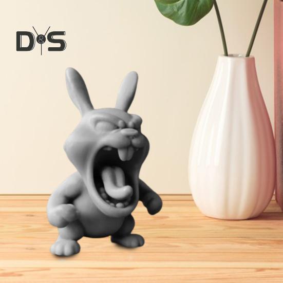 Roaring In Anger Animal Figurine 3D Printed Dog Rabbit Shark Elephant Statue Sculpture Home Office Bookshelf Desktop Decoration Ornament