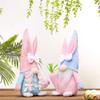 M-Modern-Easter Gnome Bunny Set - 2Pcs Handmade Swedish Tomte Plush Rabbits Set With Easter Egg And Carrot, Suitable As Easter D