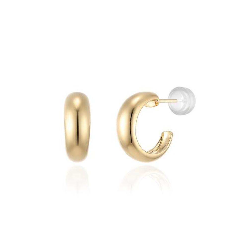 LLOYD Yellow Timeless Volume Hoop Gold Pin Earrings Lleb23342S