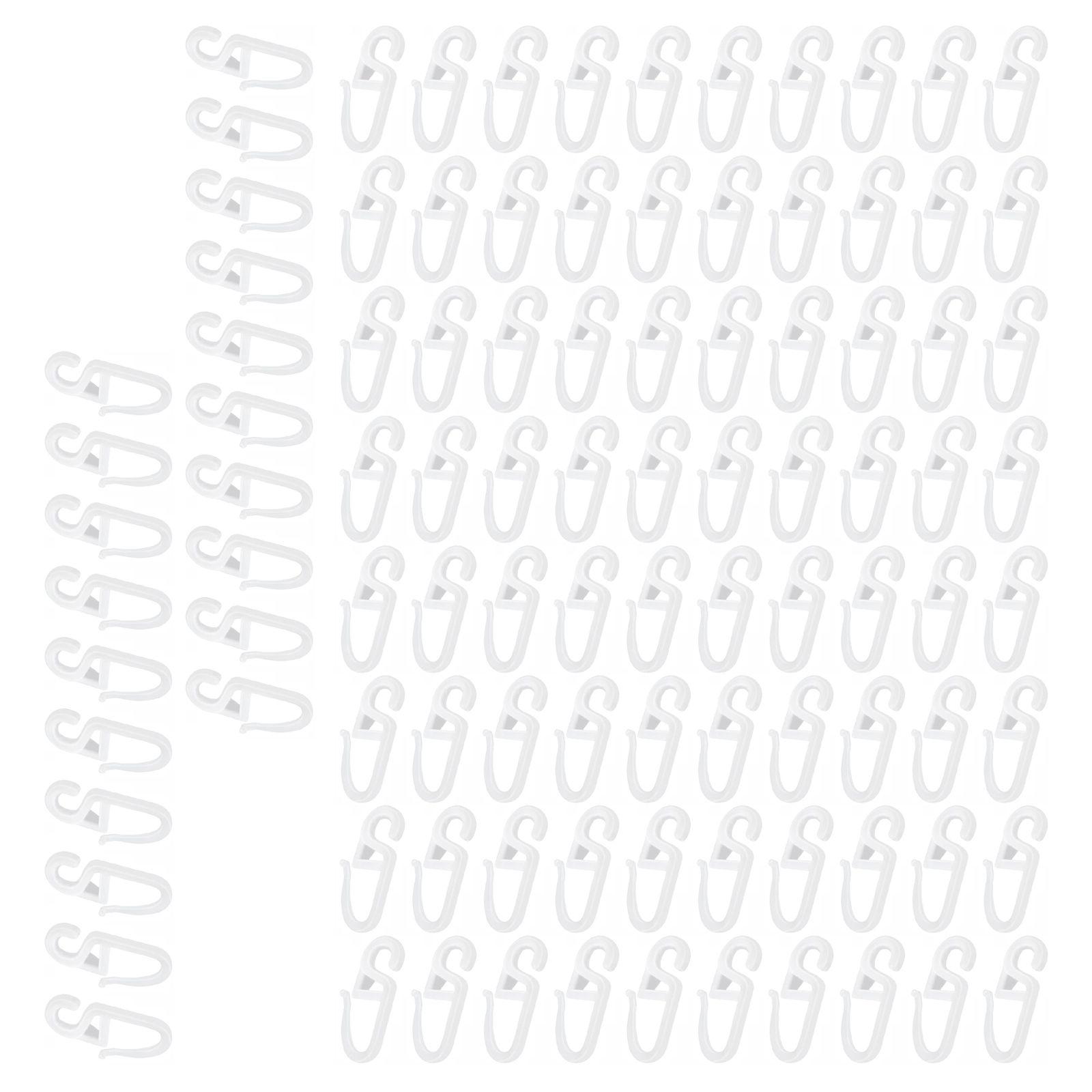 

Set of 100 Curtain Track Rollers Hooks S Shape Curtain Rails Gliders Clip Easy Installation for Various Drapery Track