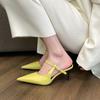 Shangsi, Beautiful!! Evening Wind White Tea Pointed High Heels Bag Head Half Slippers Female Outside Fairy Shoes