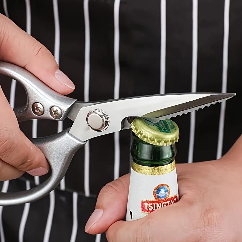 "Heavy-Duty" Stainless Steel Kitchen Scissors with Ergonomic Aluminum Handle - Versatile, Durable & Comfortable for All Cutting Needs