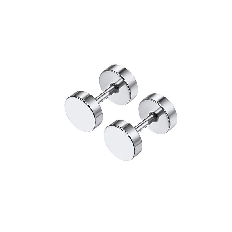 1 Pair Different Types Shape Unisex Silver Color Stainless Steel Piercing Earring For Women Men Punk Gothic Barbell Earring