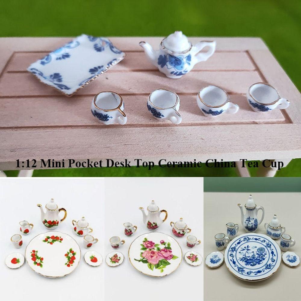 9 Styles China Tea Cup Ceramic Pocket Tea Set for 1/6 BJD Doll/for 1.5" Barbie Doll/Blythe Doll